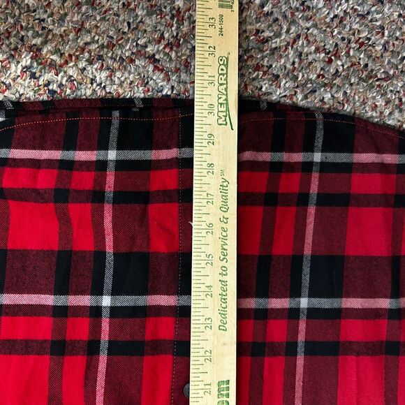 Columbia NWOT Wisconsin Badgers Red Black Plaid Flair Gun LS Flannel Shirt Sz L - Picture 13 of 14